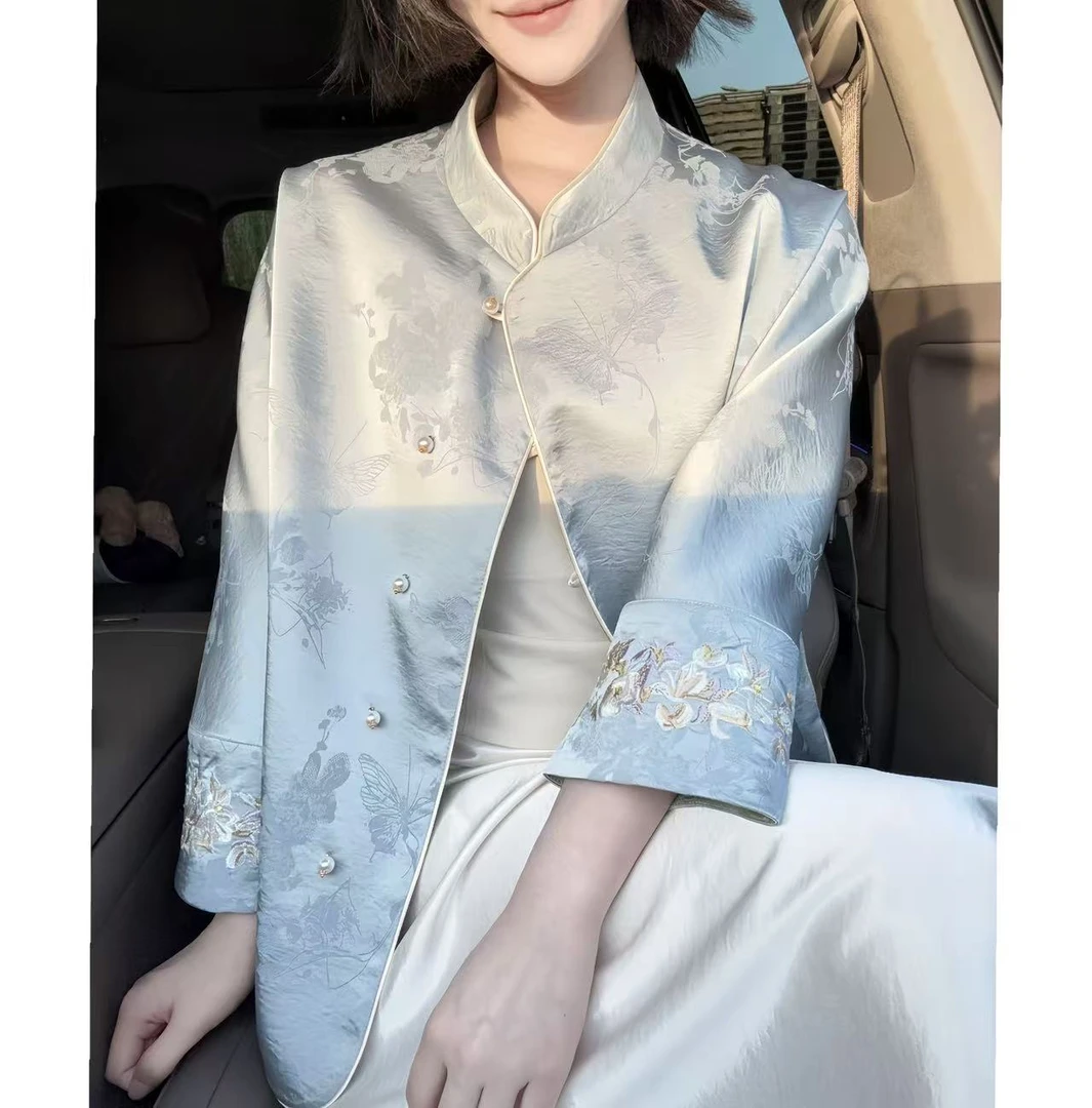 【林涧汀溪】双面穿外套时尚防晒显白上衣气质女装长袖宽松新中式