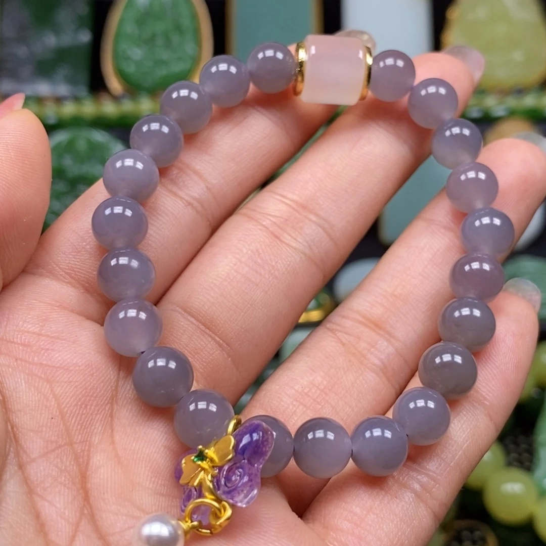 和田玉未镶嵌颈饰梦幻紫