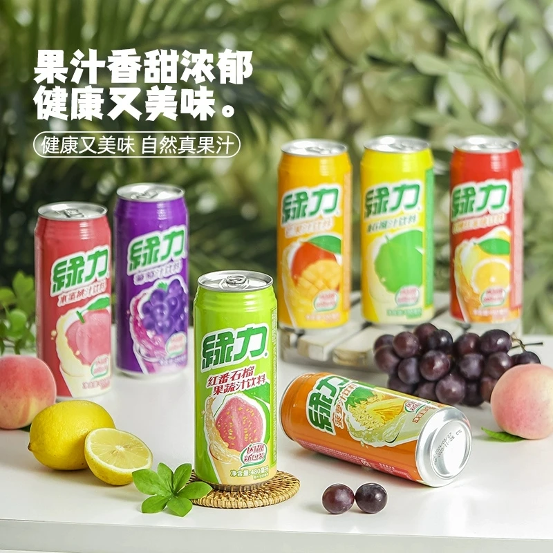 整箱台湾绿力果汁水蜜桃葡萄番石榴芭乐汁480mlx24瓶果汁饮品饮料
