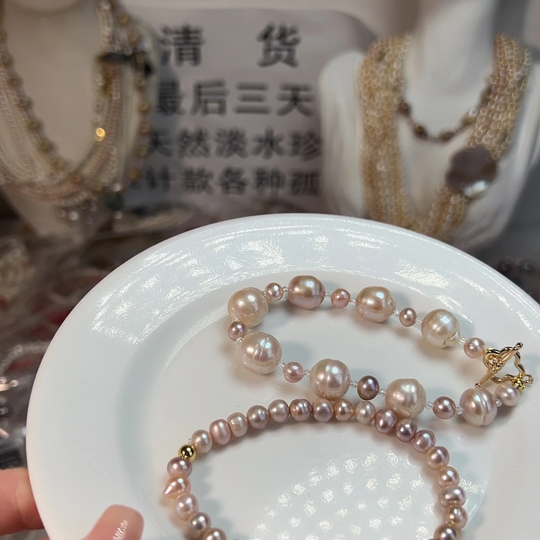 银S925镶嵌时尚设计款淡水珍珠淡水珍珠