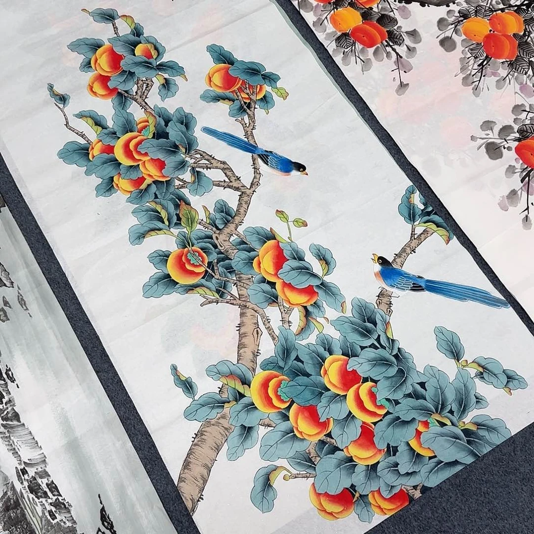 国画尺寸70X138手绘作品