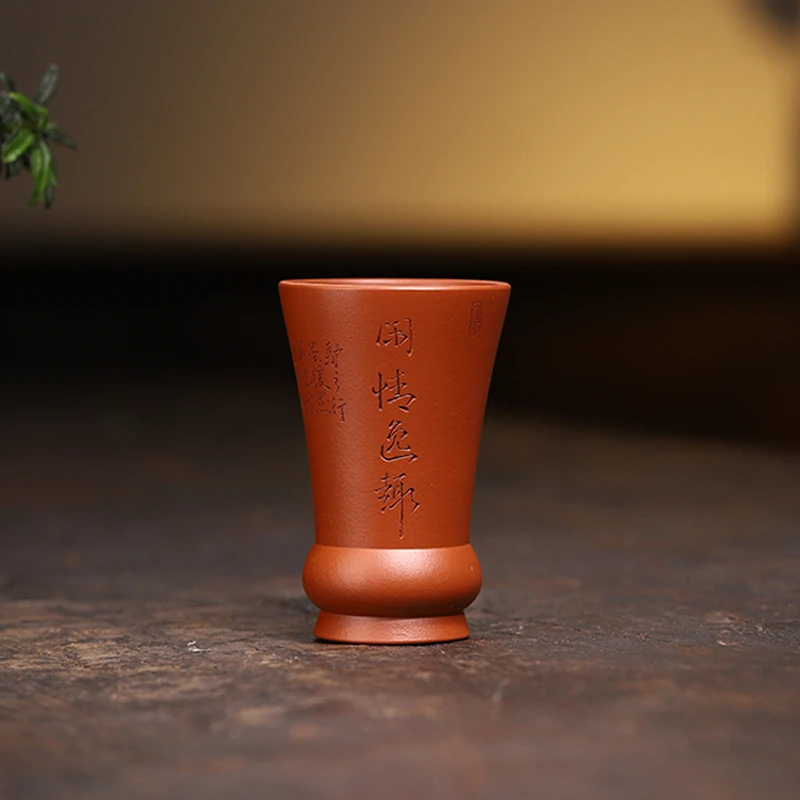 2932丨闲情逸趣 朱泥 出戟樽杯 紫砂主人杯