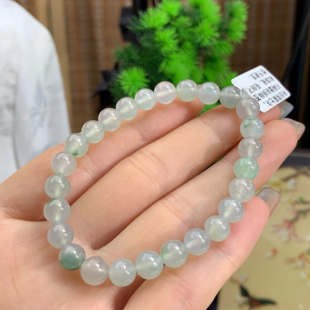 翡翠手链未镶嵌冰晴飘花手链卡7.1m m