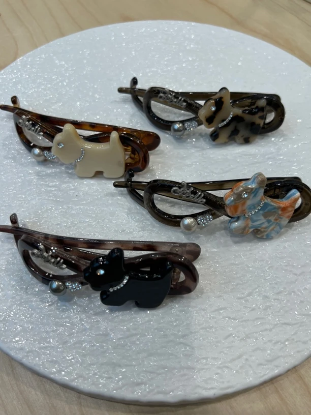 韩系简约小狗扭扭夹四色