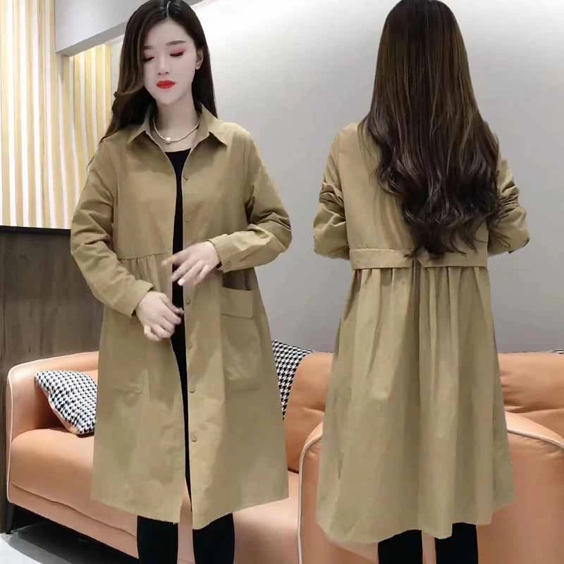 风衣女款春秋季显瘦2025新款高级感中长款纯色英伦风大衣洋气外套