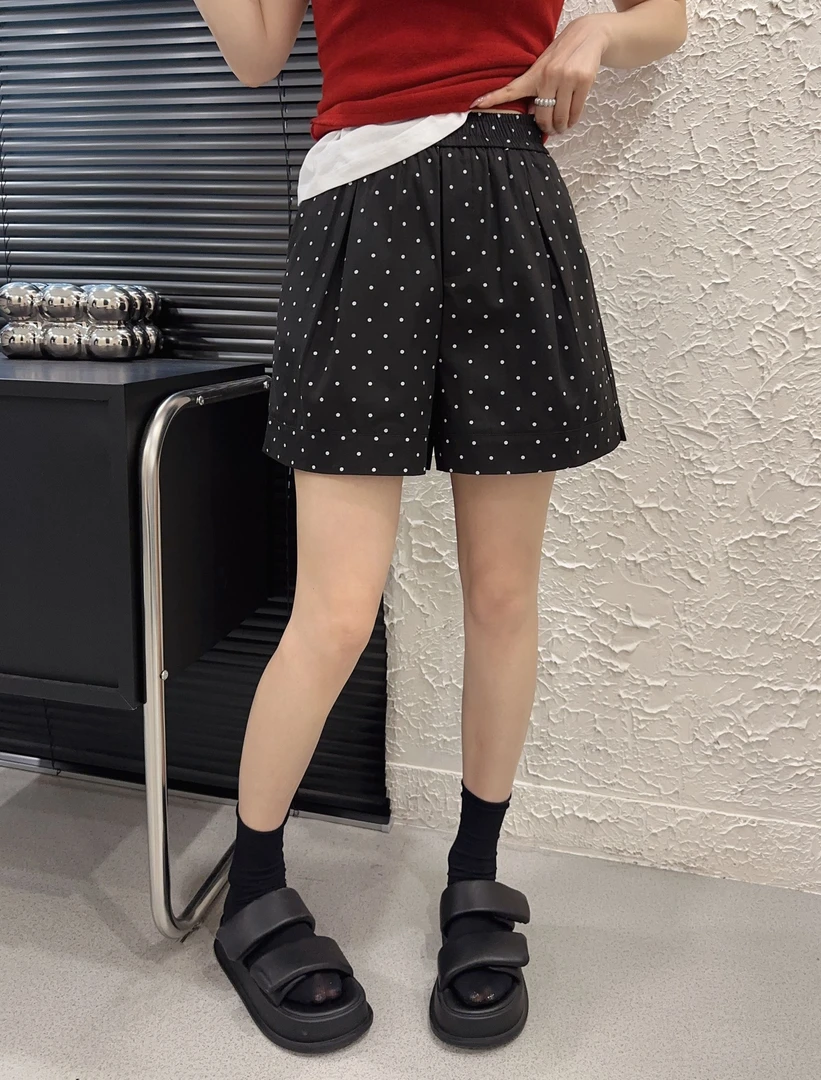 24951【PINGJIE】2025高货粉点韩系百搭水洗休闲宽松时尚街头短裤