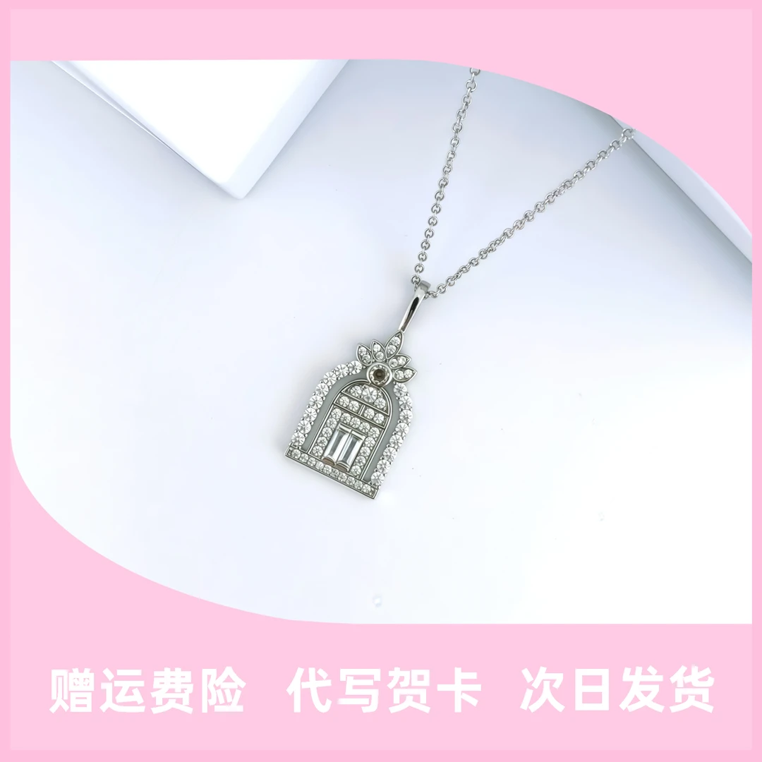 铜合金项链 幸福之门法式精美满钻城堡时尚轻奢百搭项链