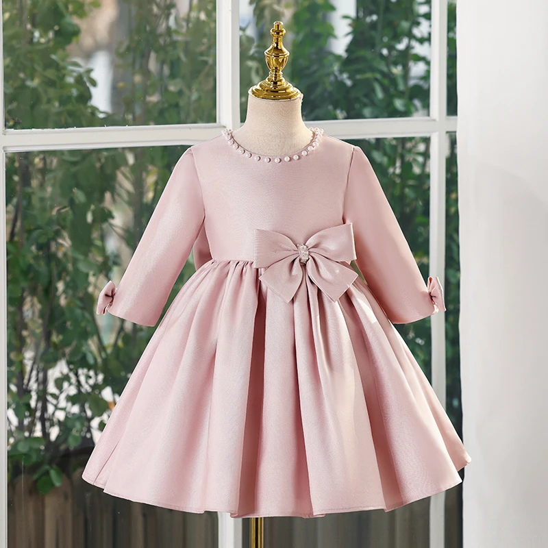 高端轻奢小众儿童礼服春秋洋气女孩周岁女宝长袖生日公主裙99532