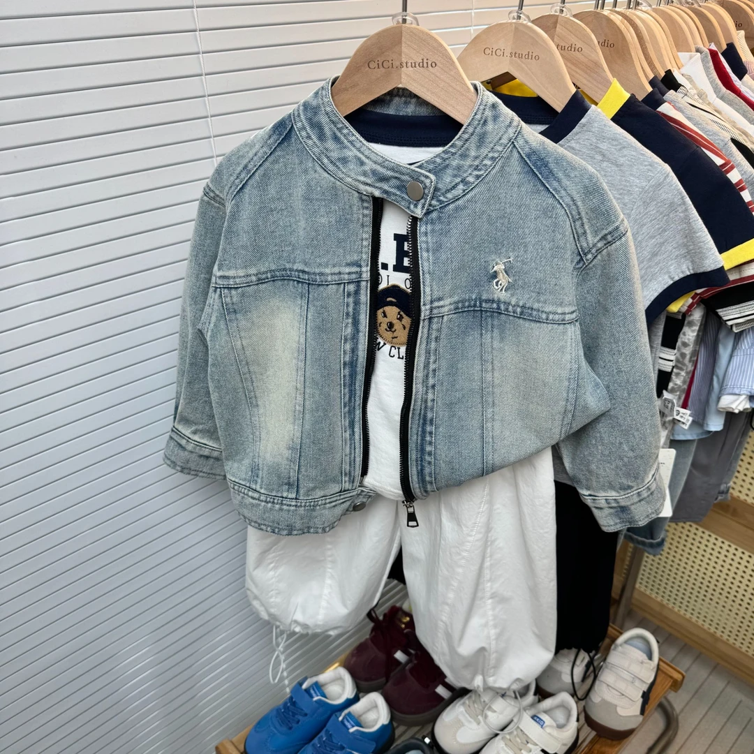 儿童春秋装2025新款儿童韩版外套牛仔男童洋气小童儿童外套洋气