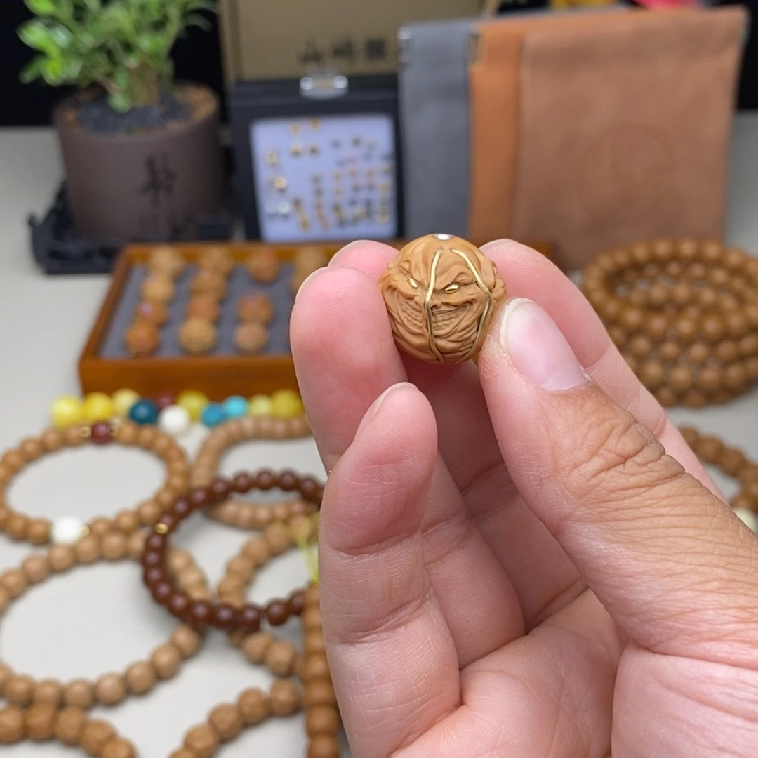 猴头核桃手串黄****长配饰单籽
