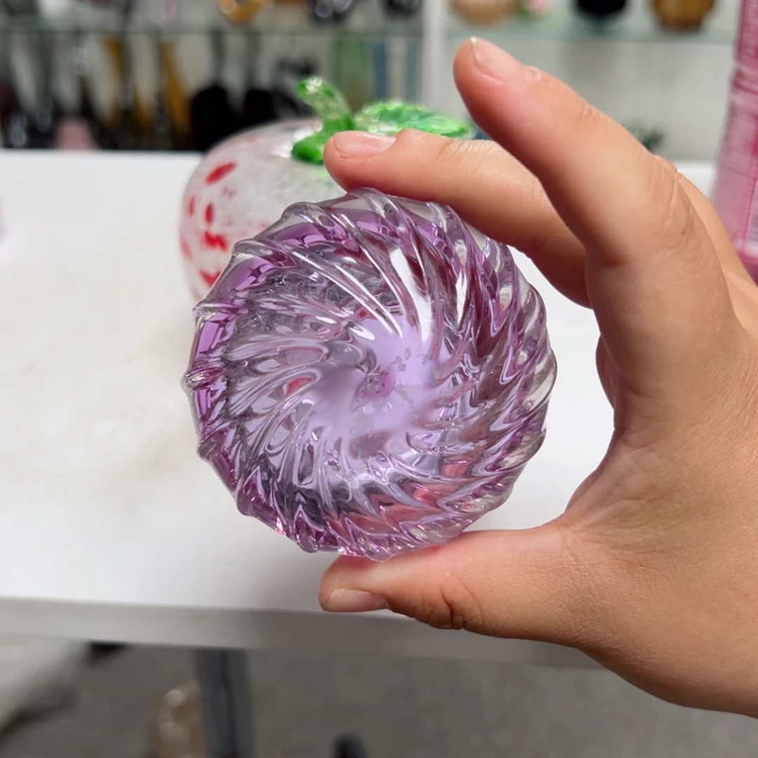 紫色水晶包子摆件长5微瑕