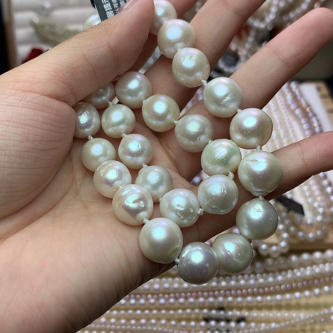 未镶嵌淡水珍珠12-13x14项链