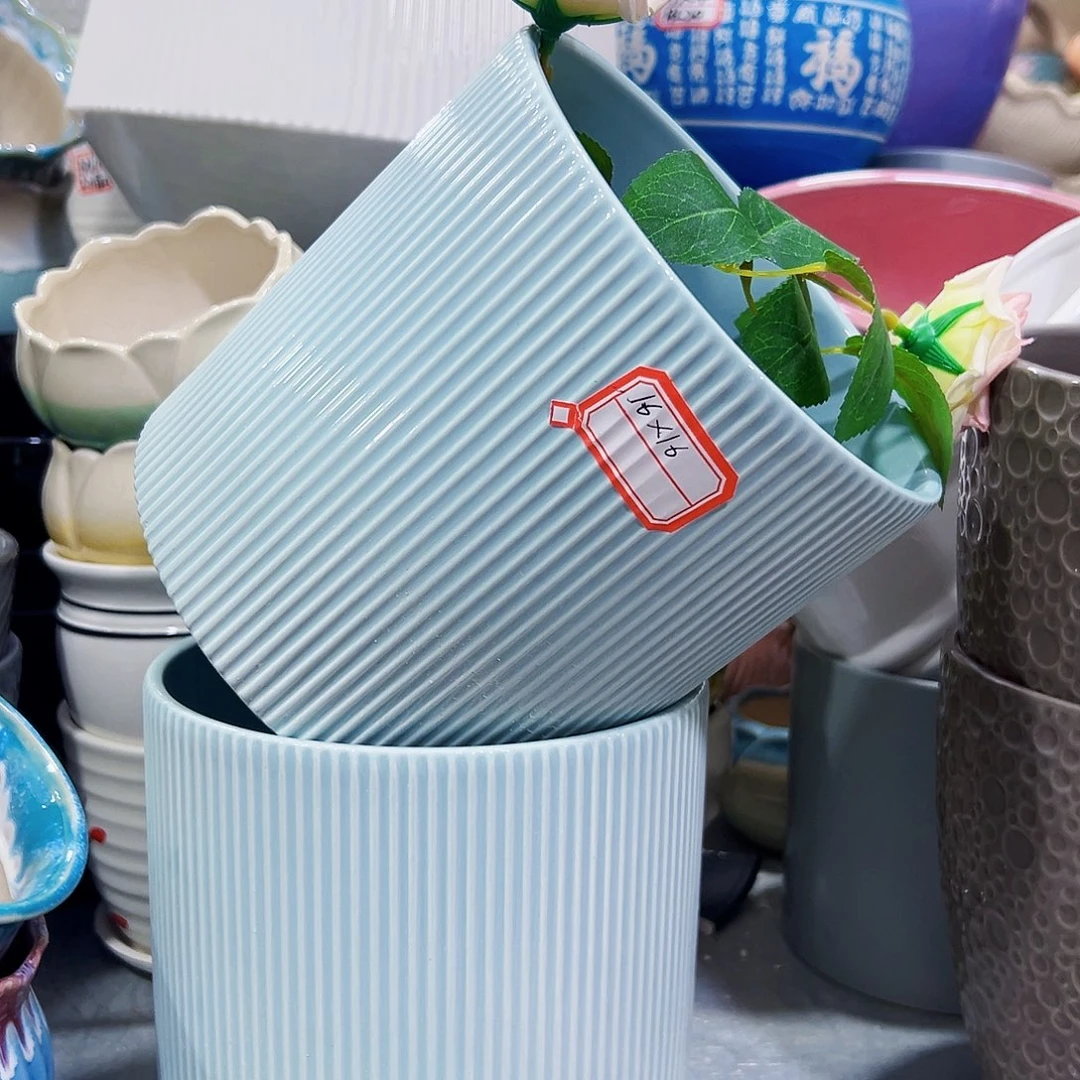 有孔外贸尾单陶瓷花盆凑单10米包邮