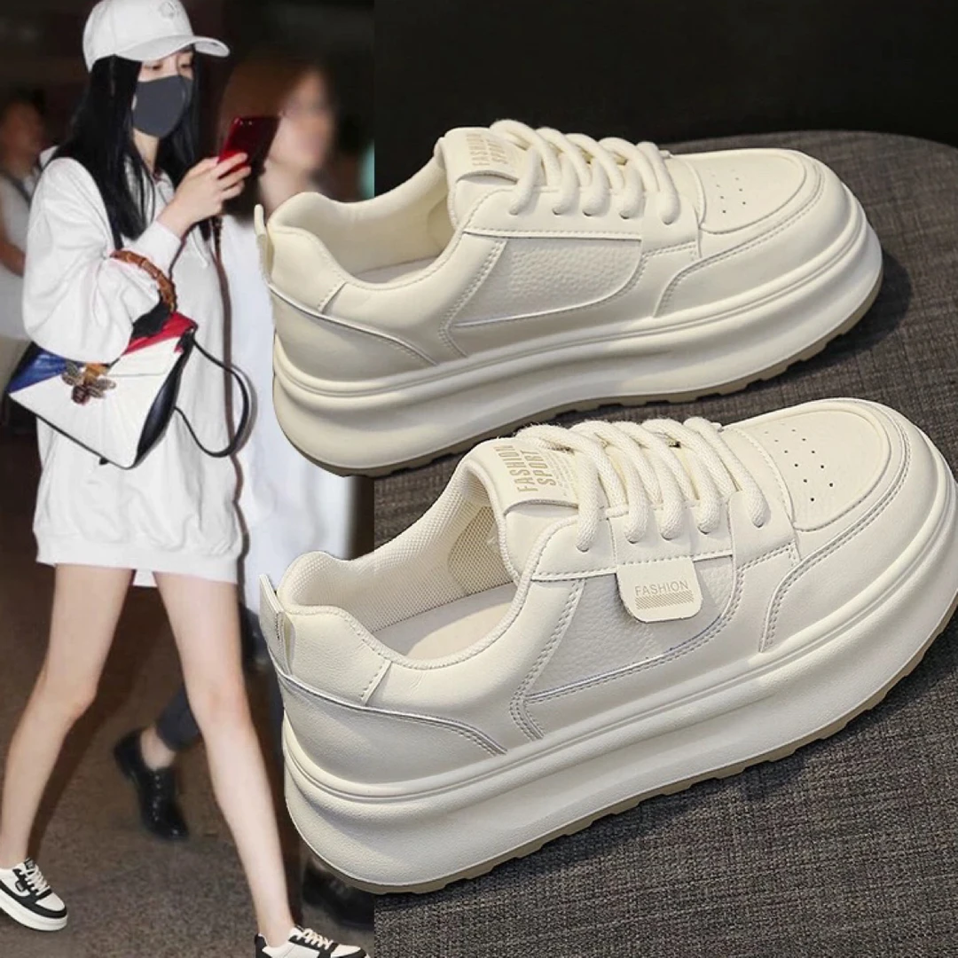 厚底小白鞋女2025秋冬新款时尚百搭网面透气舒适学生运动休闲板鞋