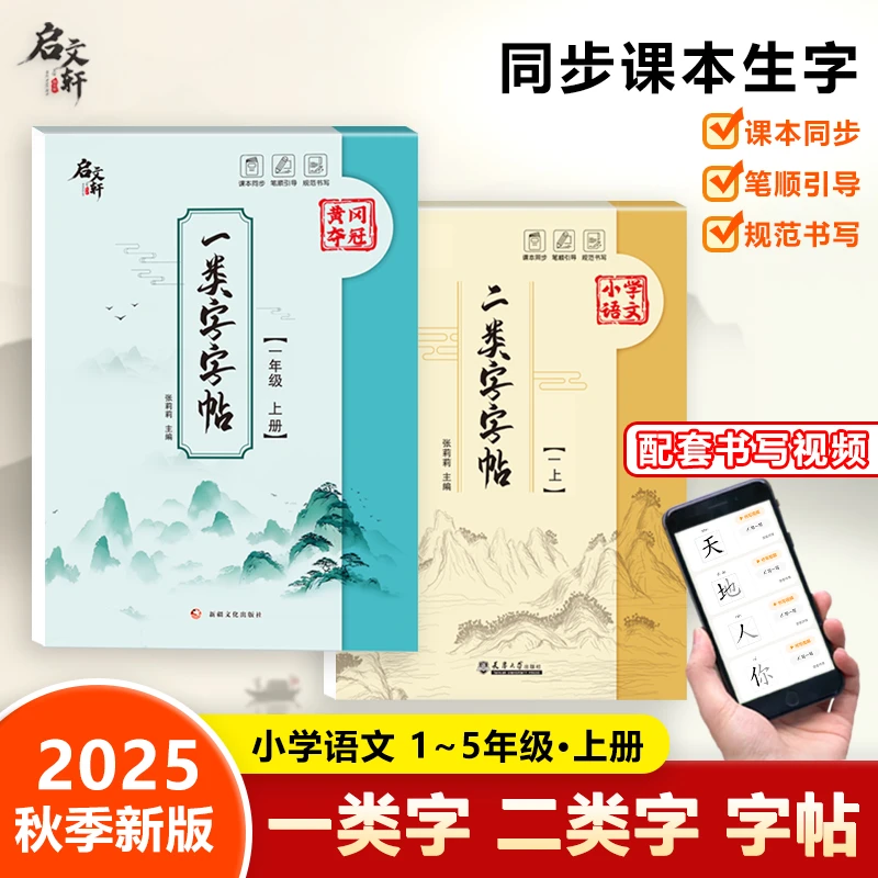 2025秋季新版上册小学同步练字帖一类字二类字专项练习