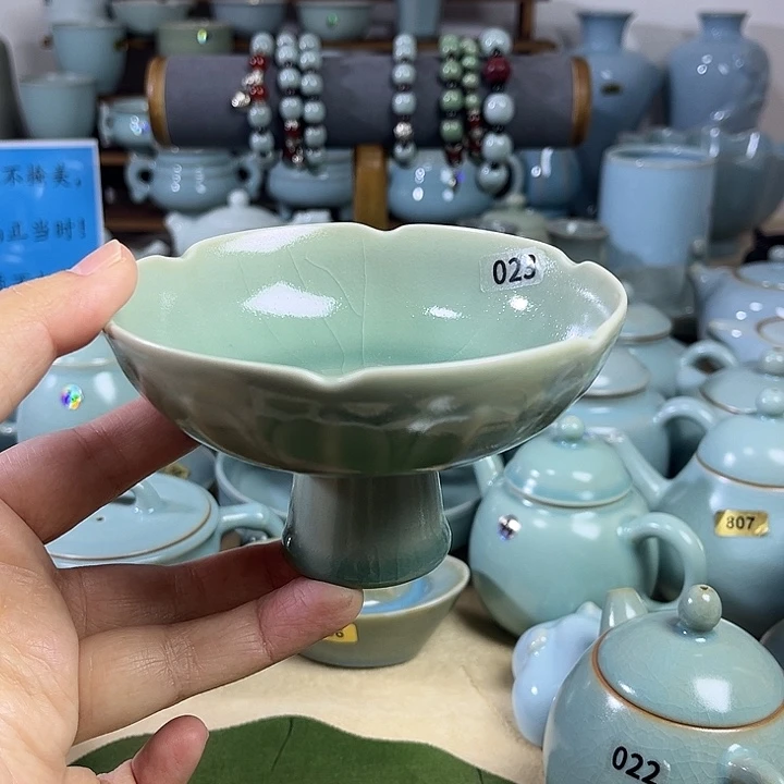 高足莲花小果盘7公分高