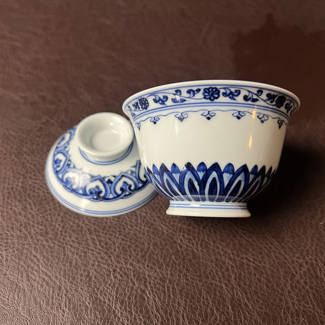 西园柴窑宝相盖碗容量120cc