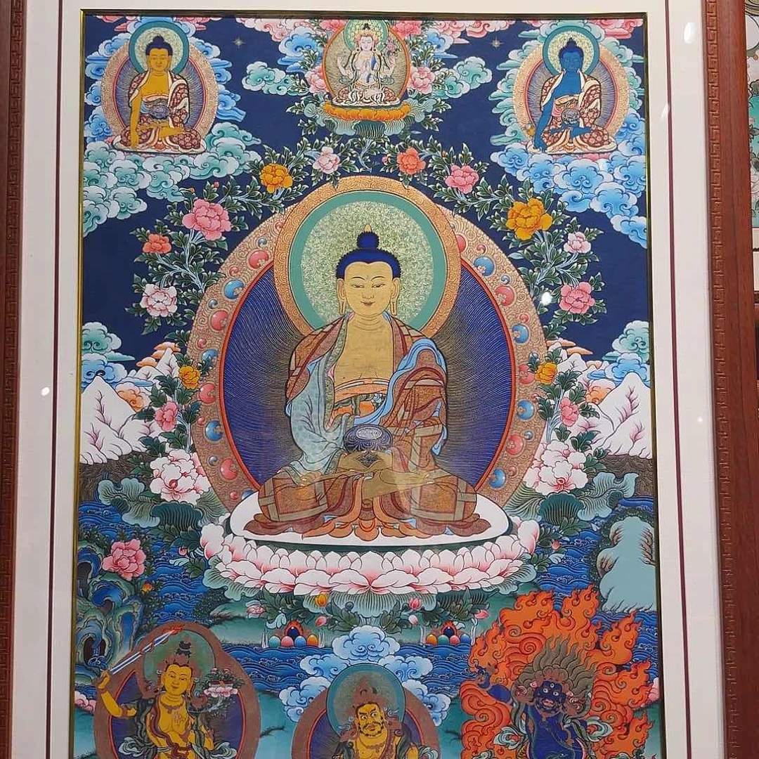 装裱画热贡纯手绘大唐卡阿弥陀佛