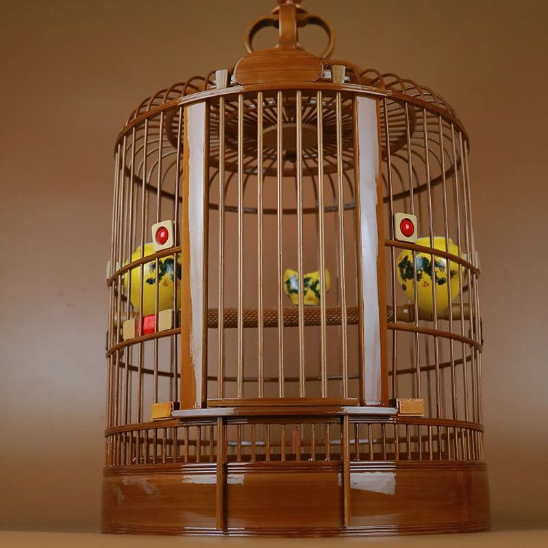 皇宫鸟笼竹笼新款川笼广西底直径33 36高亮光鸟笼大全鸟笼子