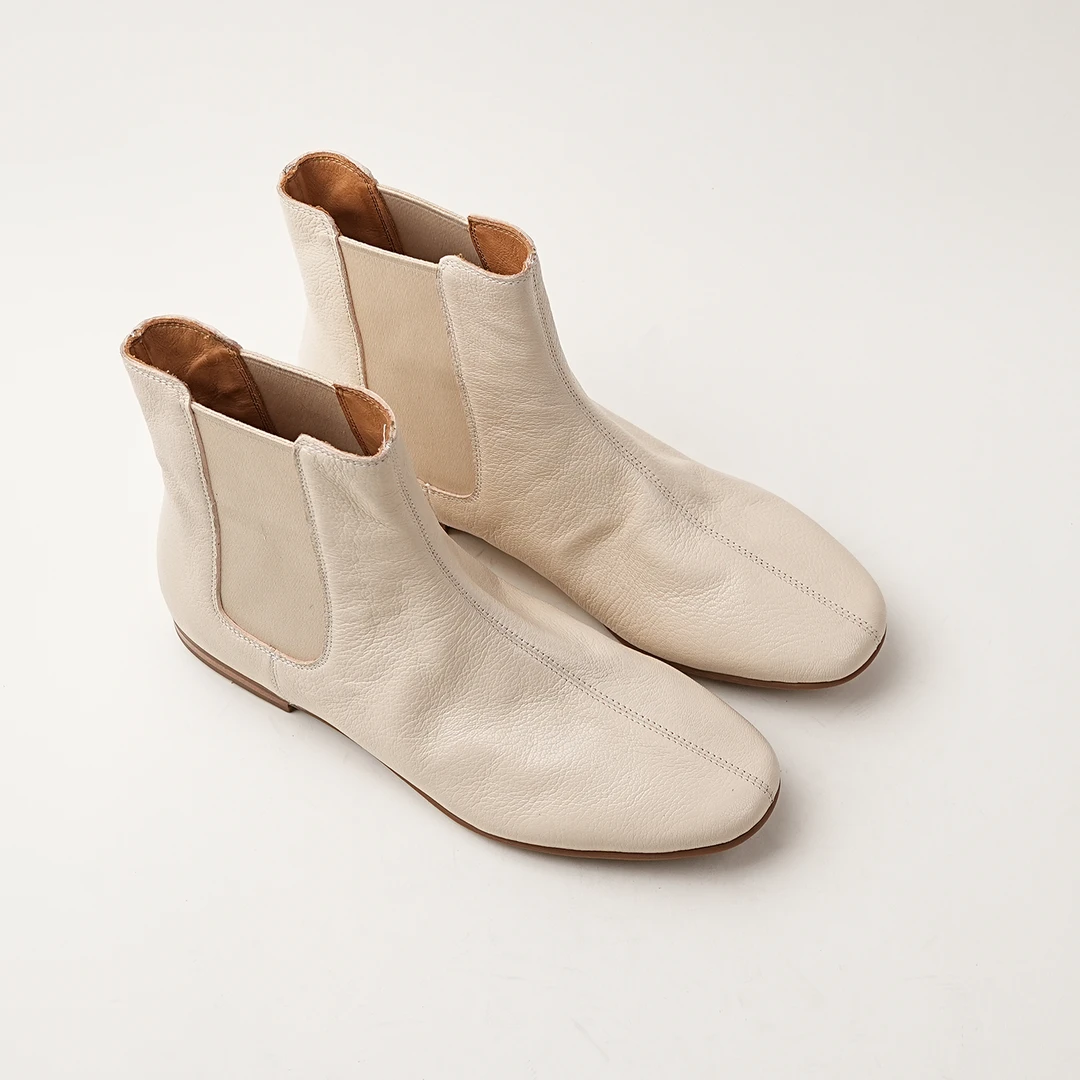 羊皮断码清仓平底短靴女2025秋冬新款平跟切尔西靴真皮加绒及踝靴