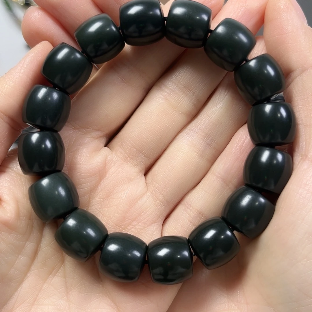 和田玉未镶嵌手串卡14直切珠宝级货头