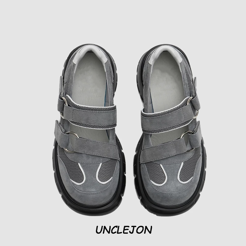 小个子厚底增高玛丽珍鞋女2025新款夏季防滑百搭魔术贴休闲鞋单鞋