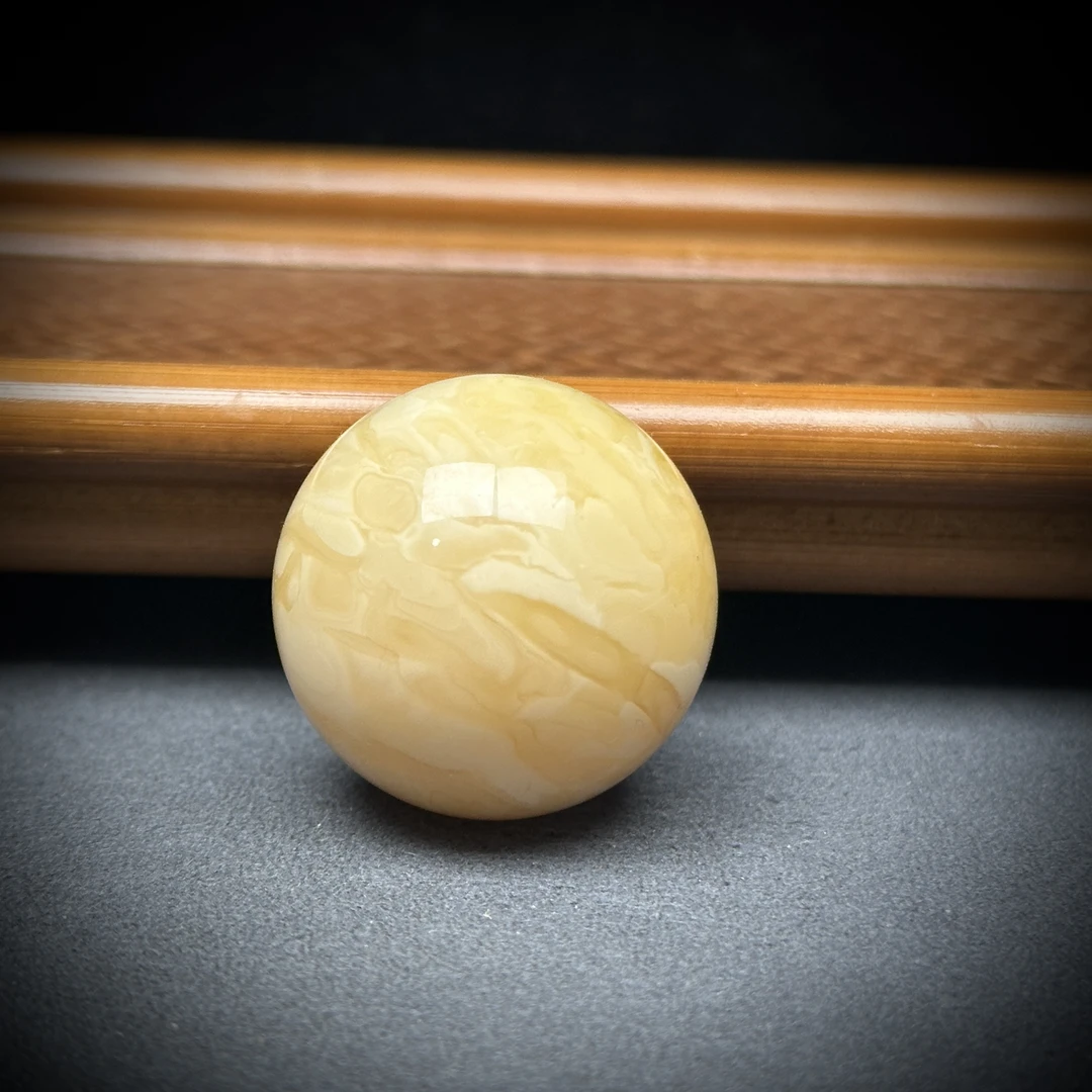A9067天然蜜蜡 满蜡圆珠 30.4mm支持复检