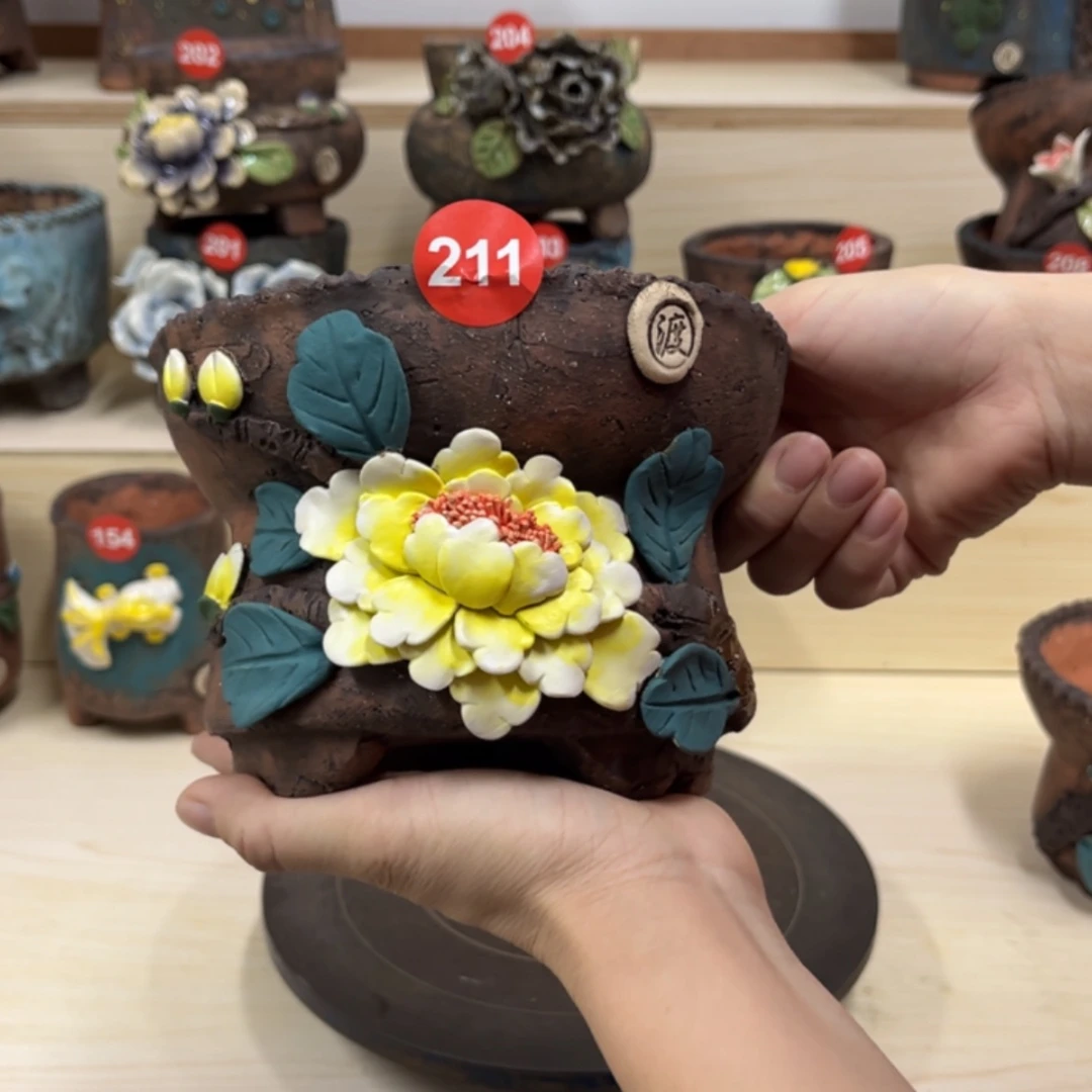 【闪购商品】紫砂花盆211号内口15×14外高12