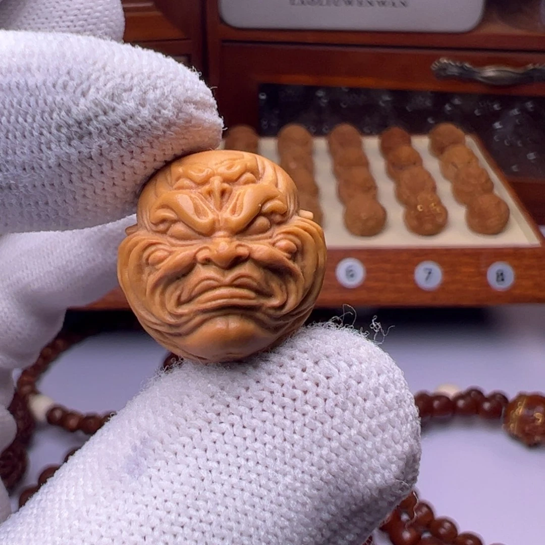 猴头核桃把件精工六目恶僧18左右