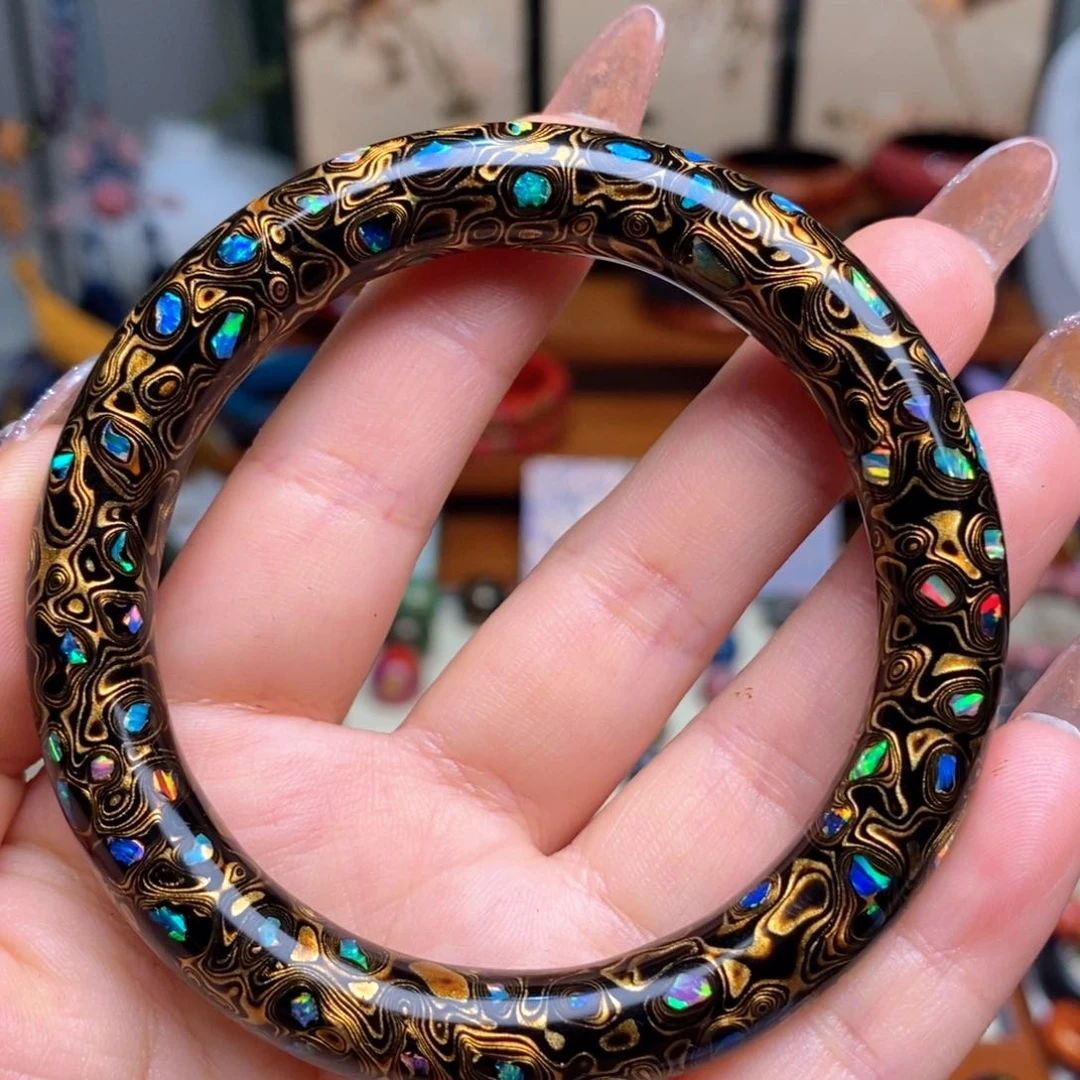 大漆手镯犀皮纹精品57