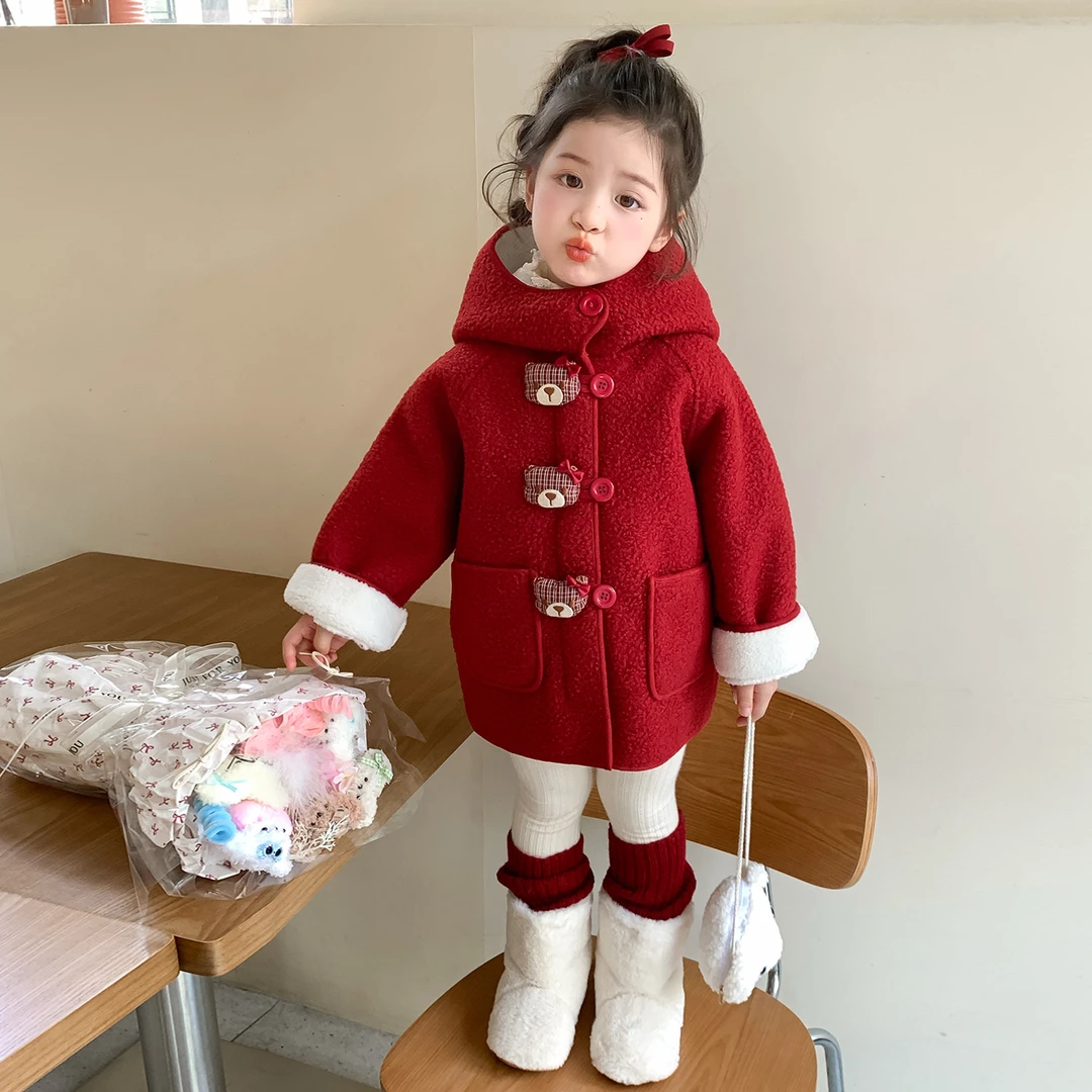 巴拉巴拉童装适用女小童加绒外套秋冬款25新款儿童加厚上衣冬装女