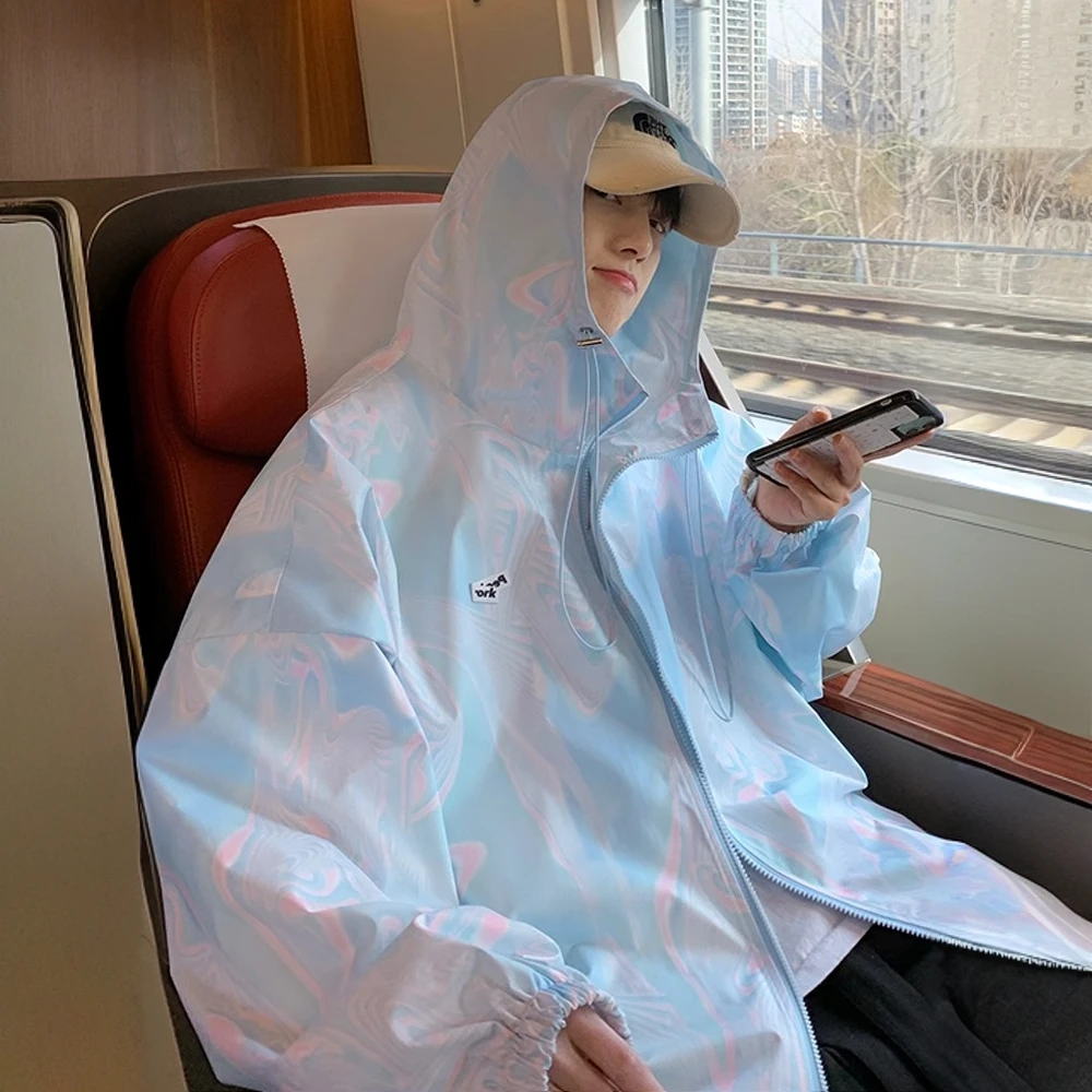 男童夏季防晒衣服新款中大童夏季上衣儿童外套男孩宽松连帽空调衫