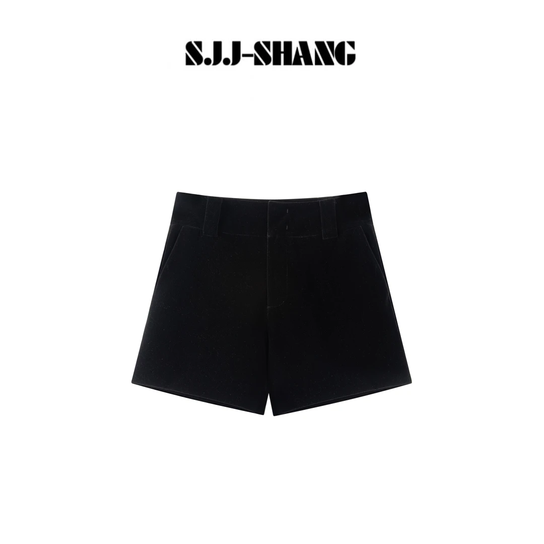 SJJ-SHANG【腿精短裤】叠穿刚需延伸时髦克小伊德绒短裤q135798p
