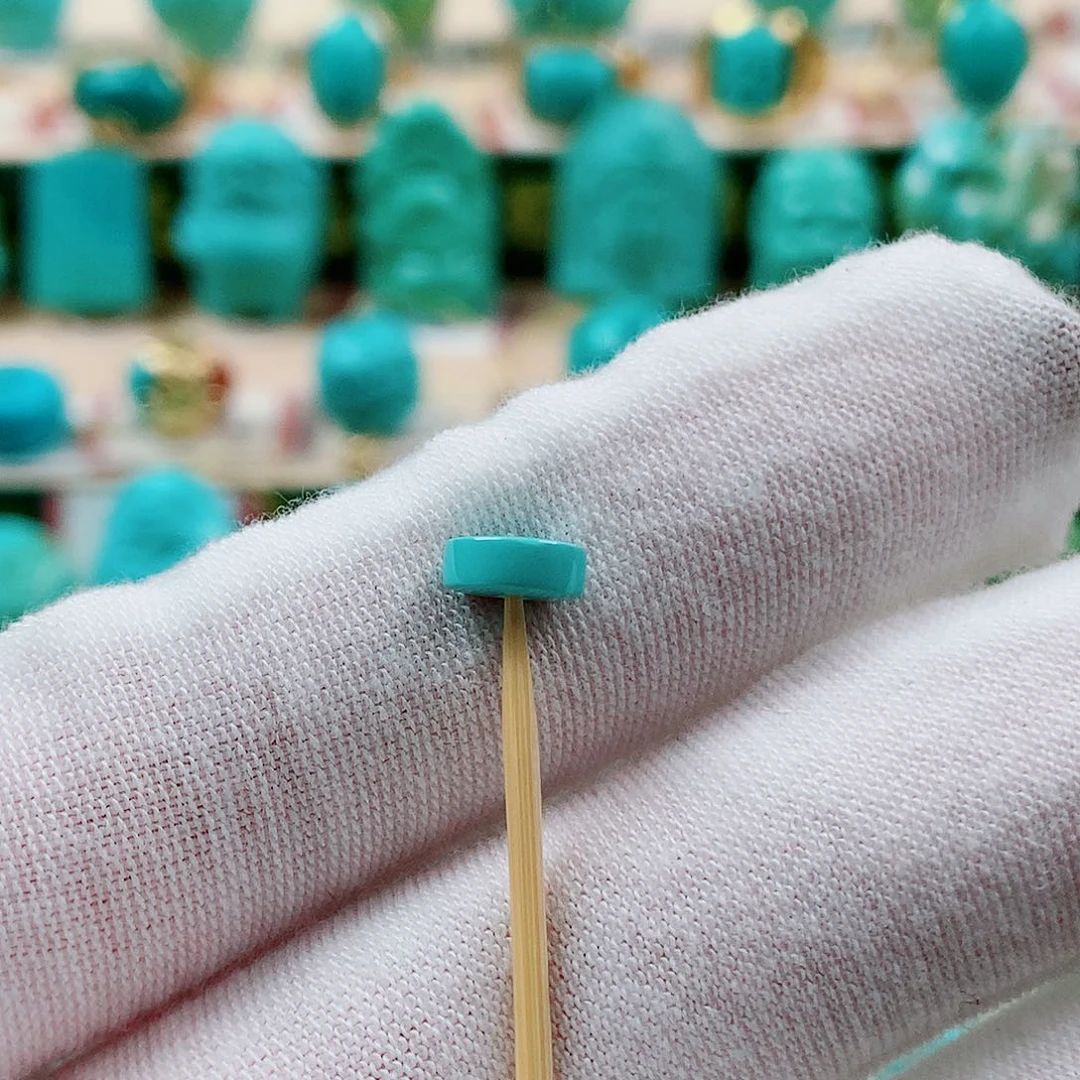 绿松石未镶嵌珠宝半成品隔片6.6