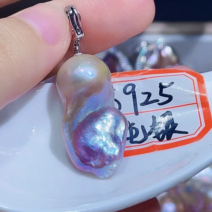 淡水珍珠银S925镶嵌颈饰