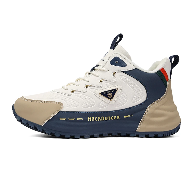 HACKBUTEER/火枪手秋冬加绒户外时尚百搭男士高帮软流休闲运动鞋