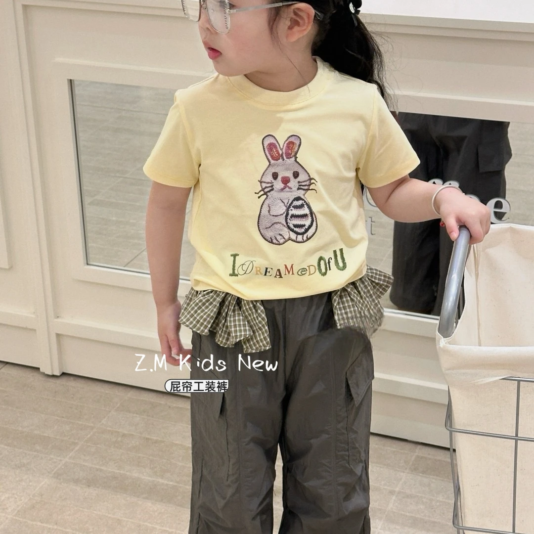 【屁帘工装裤】2025儿童夏季超薄休闲裤防蚊裤女童工装裤N-65079