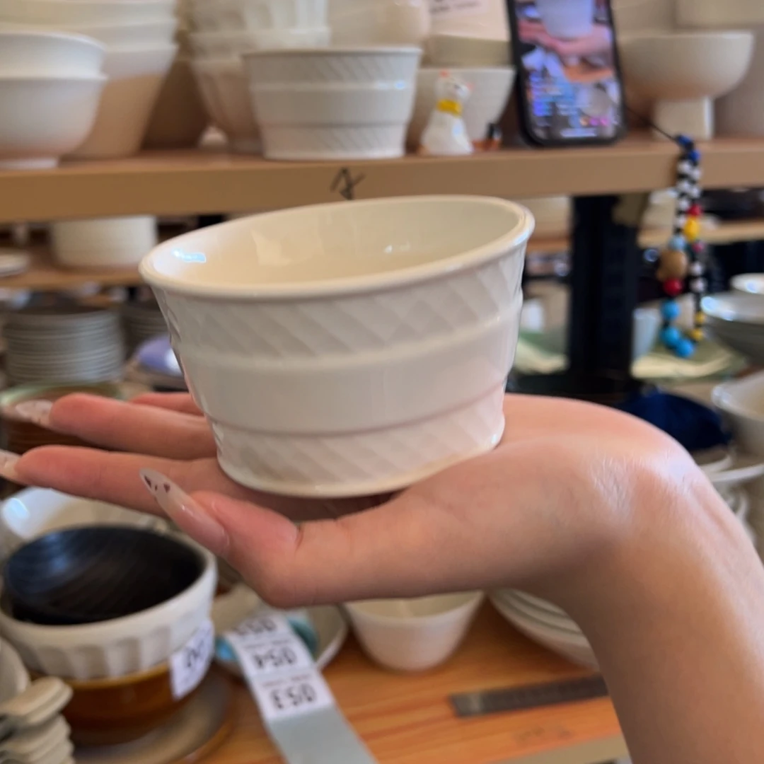 新骨瓷053微瑕暖白4寸冰淇淋 小甜品碗 2只装