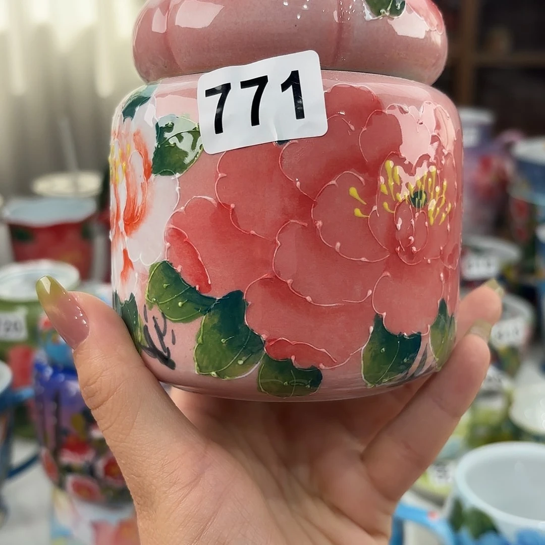 瓷片景德镇手绘高温釉下彩陶瓷茶具