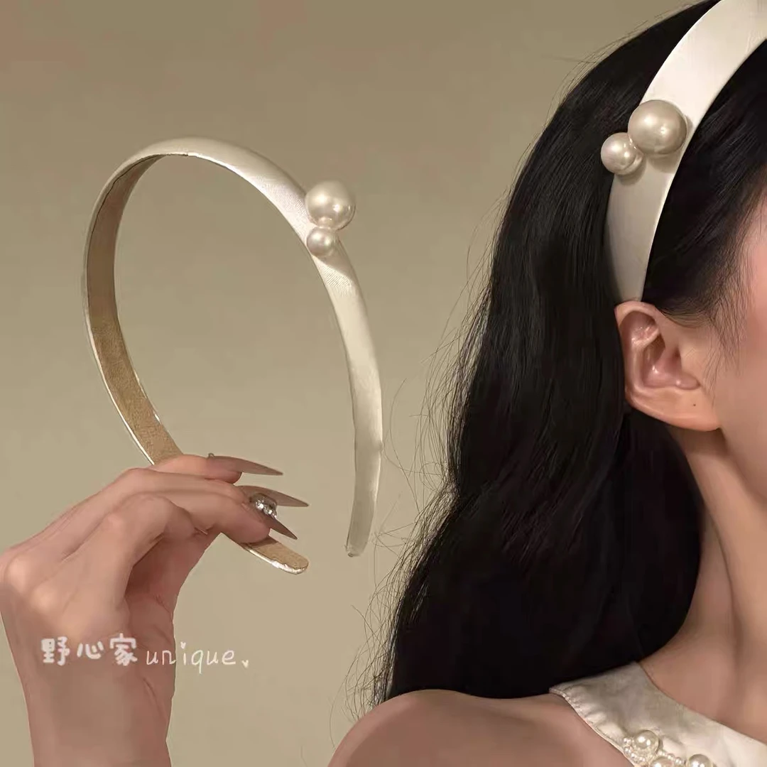 【月光白茶】法式小香风珍珠发箍精致简约头箍百搭发卡