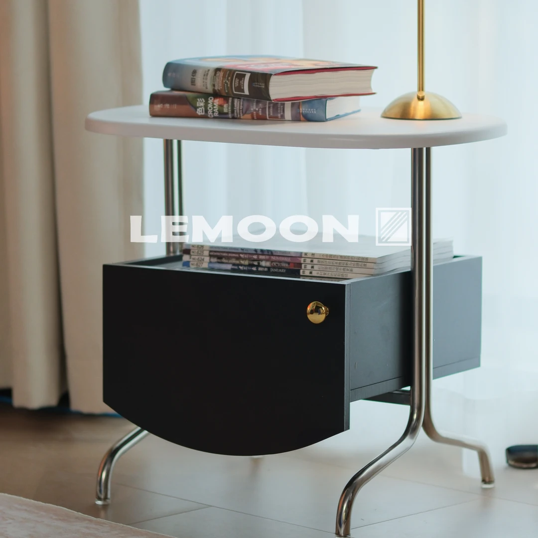 “黑白键”床头柜 简约主卧储物床边柜小户型创意边柜设计师款