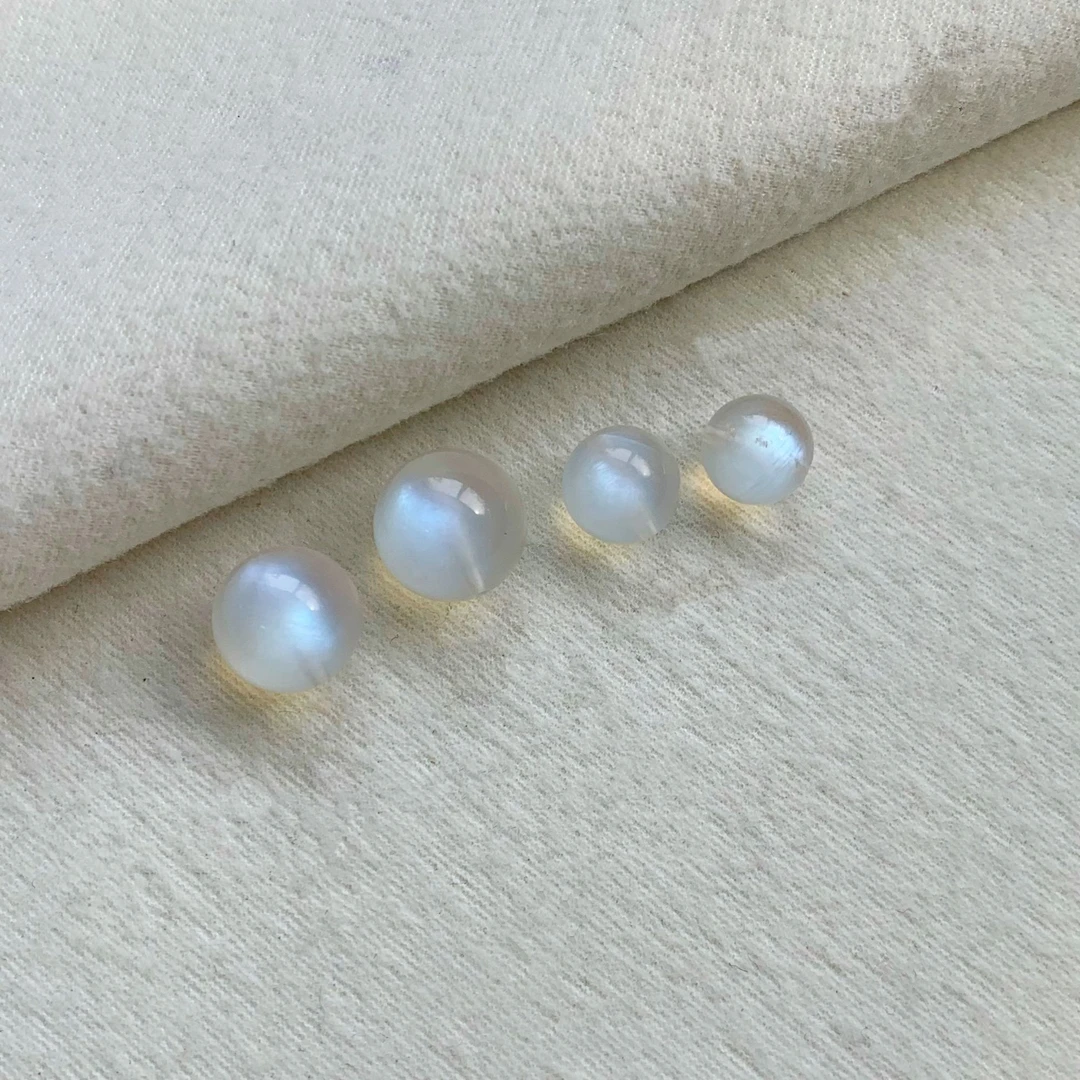 DZ12天然蓝月光单珠DIY手工配珠月光石散珠多样性发一