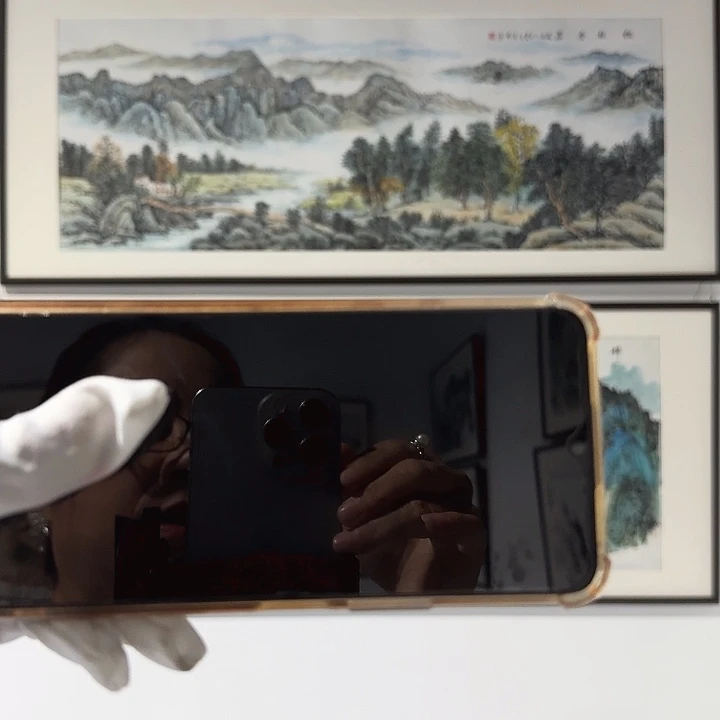 国画松林叠翠山水绘画无框