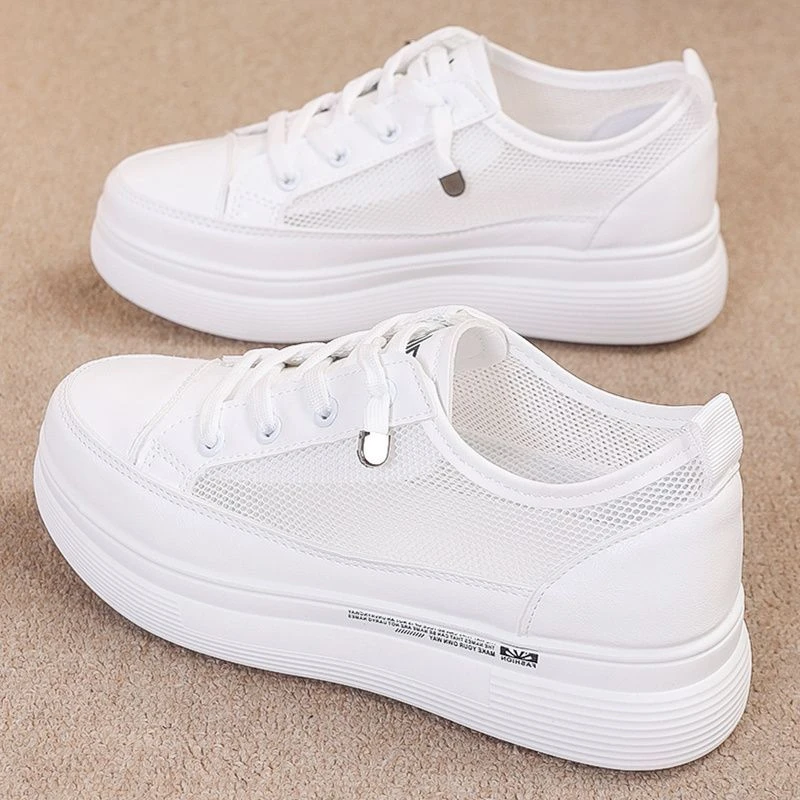 新百伦【断码折扣】镂空小白鞋女士新款夏季百搭透气平厚底休闲软底