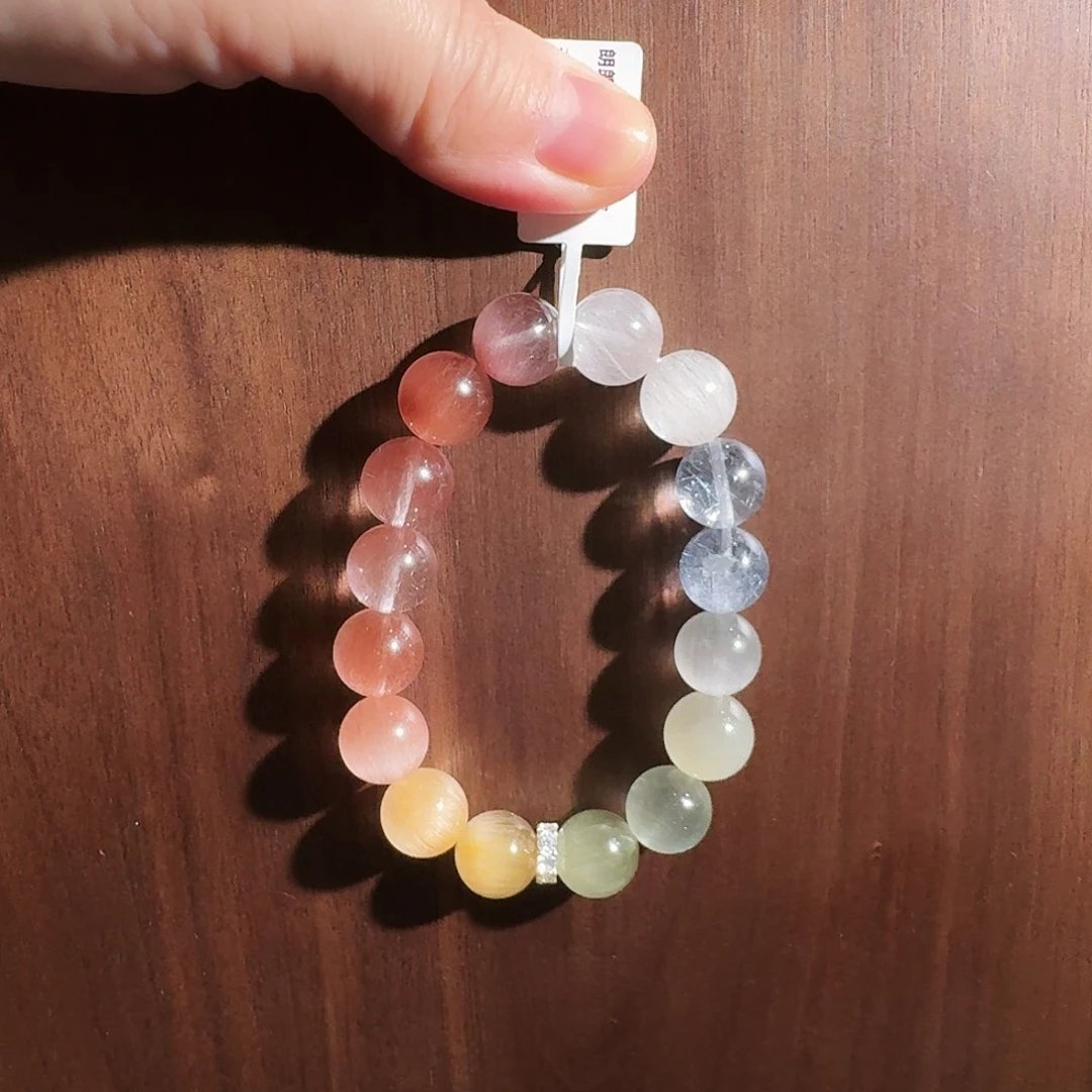 银S925镶嵌手串水晶麻**袋天然水晶手串麻薯脑袋12