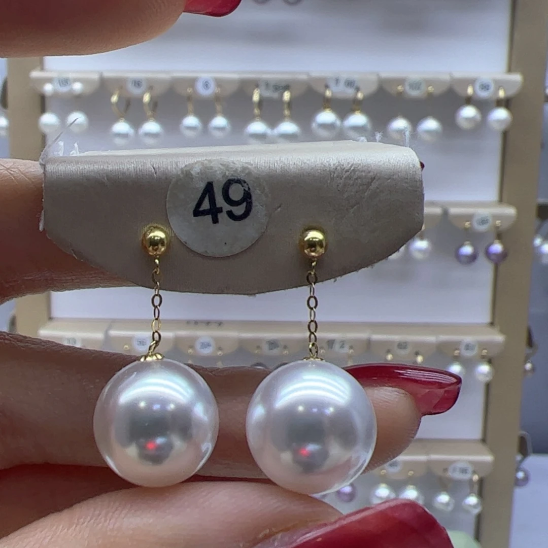 淡水珍珠耳饰18K金镶嵌