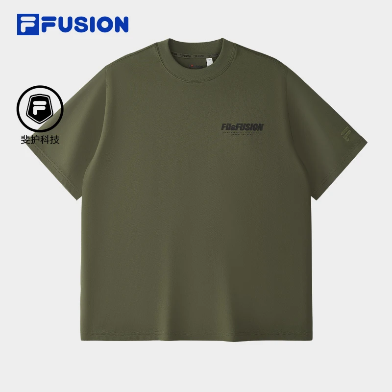FILA斐乐短袖T恤男士宽松运动休闲纯棉透气半截袖夏季T11M523101F