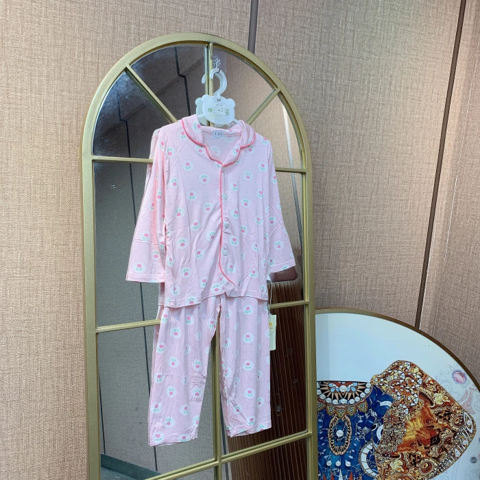 AA491    宝宝粉色长袖空调服套装   夏季