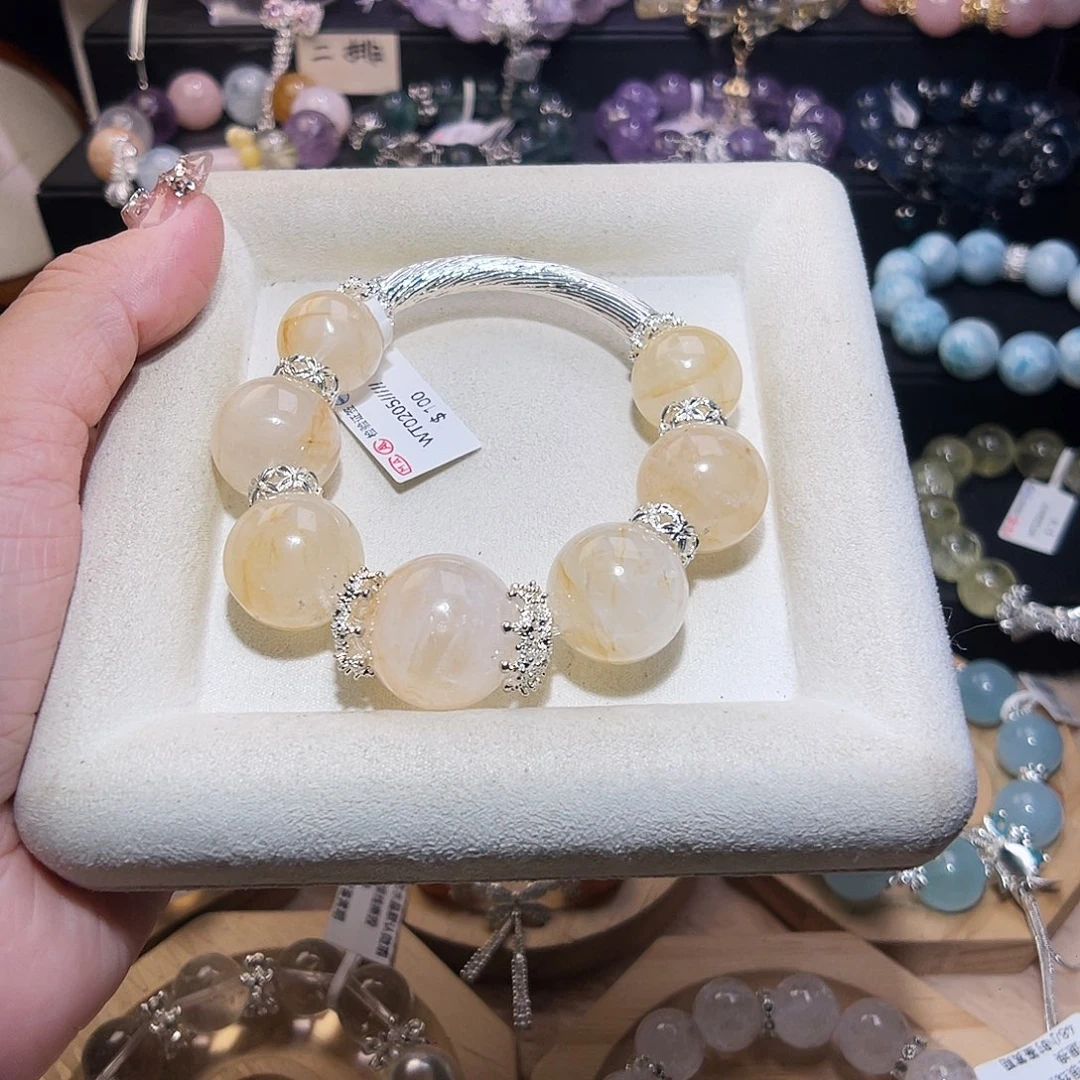 合金手链水晶雪梨胶花奶冻