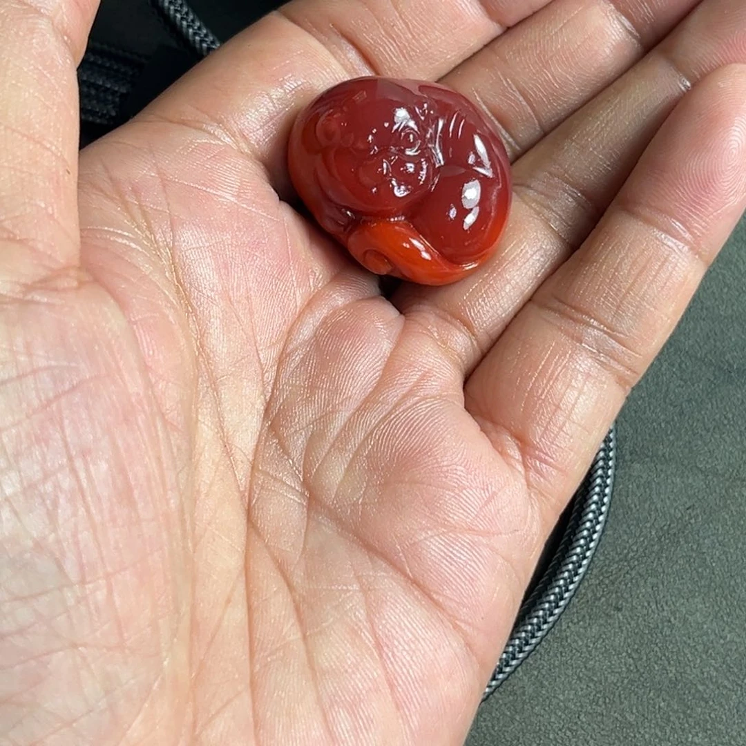 南红玛瑙合金颈饰橙*～